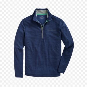 Vineyard Vines- Boys Sankaty 1/4Zip Shep Shirt (Performance), Blue, Size M EUC